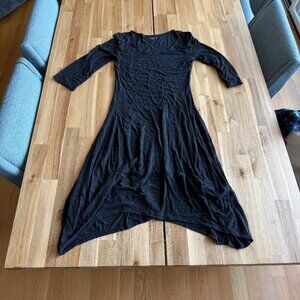 Eileen Fisher Dark Gray Handkerchief Hem Dress M